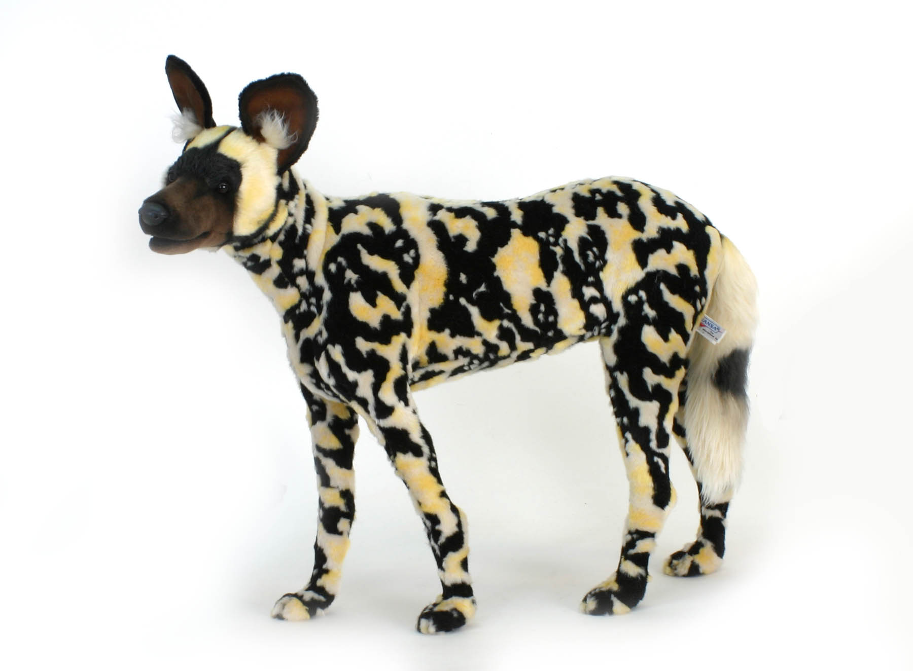 1993 Hansa Painted Hunting Wild Dog 7941 Plush Soft Toy Sold by Lincrafts Est 
